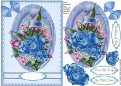 Lovely Blue Roses and Lillies