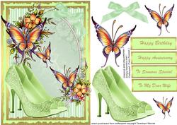 Beautiful Butterflys and Mint Green Shoes