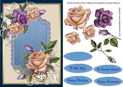Beautiful Steel Blue and Cream Roses