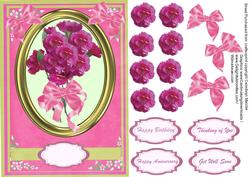 Lovely Carnations in a Gold Frame