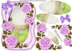 Lovely Lilac Roses on a Lilac Plaque