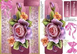 Beautiful English Rose on a Lace Panel