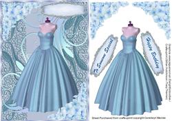 Lovely Blue Dress with Hydrangers