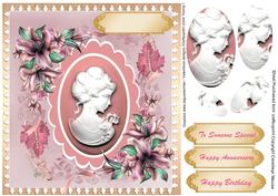 Beautiful Cameo Lady in Pink