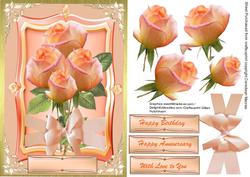 Beautiful Roses on a Orange Frame