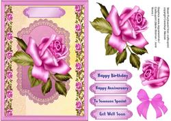 Lovely Rose on a Ornate Plaque