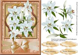 Lovely White Lillys on a Gold Frame