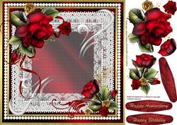 Beautiful Red Drama Rose on a Lace Mat