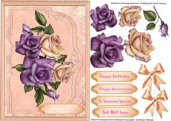 Lovely Dusky Pink Envelope Card with Roses