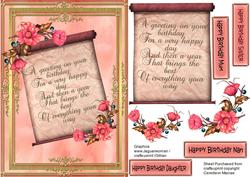 Beautiful Birthday Scroll (pink)