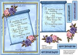 Beautiful Birthday Scroll(blue)