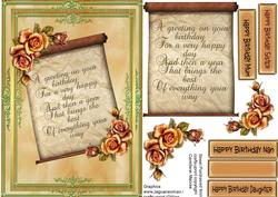 Beautiful Birthday Scroll (gold )