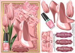 Lovely Pink Shoes and Tulips