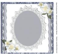 Beautiful Victorian Lace and White Roses ( Incert )