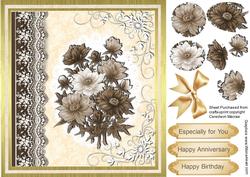 Beautiful Sepia Flowers and Lace