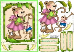 The Monkey Family Hanging Around