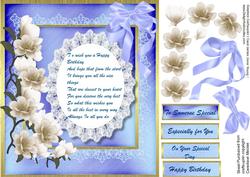 Beautiful White Magnolia's and Birthday Verse