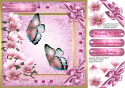 Beautiful Pink Magnolia's and Butterflys