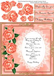 Beautiful Birthday Verse and Pink Roses