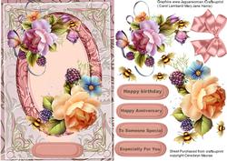 Beautiful Roses in a Pink Oval Frame