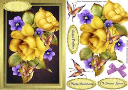 Beautiful Violets ,roses and Butterflys