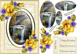 Beautiful Waterfall with Roses ( Pyramarge)