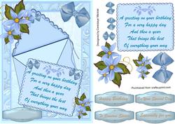 Lovely Blue Card and Envelope with Verse