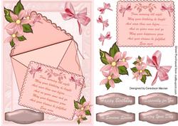 Lovely Pink Card and Envelope with a Verses