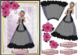 Lovely Girl in a Checkerd Dress