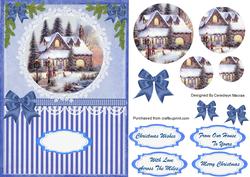 Beautiful Christmas Scene in Blue (pyramarge)