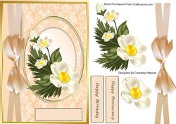 Lovely Peach Card Front and Flowers