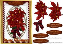 Beautiful Poinsettia's on Lace