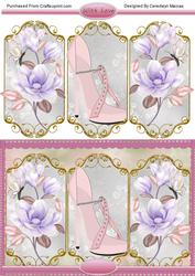 Lovely Triptych Card Fronts in Pink and Lilac