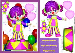 Bright Happy Birthday Clown