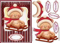 Lovely Sledging Snow Bear