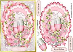 Beautiful Birthday or Anniversry Greetings Pink