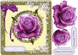 Lovely Lilac Rose in a Gold Frame