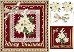 Lovely Cranberry and White Poinsettias