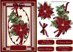 Lovely Red Poinsettias on Lace