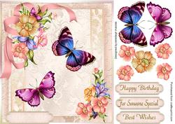 Lovely Pnk Flora Flowers and Butterflys