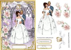 Lovely Bride and Groom with Pink Flowers