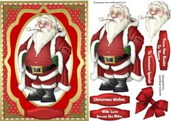 Lovely Santa on a Gold Tag