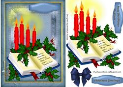 Beautiful Christmas Book and Glowing Candles