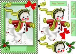 Lovely Little Skating Snowman