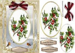 Beautiful Christmas Hollly and Robins,( Pyramarge )