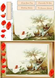 Lovely Vintage Birds and Poppys