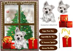 Lovely Stitched Westie in the Window
