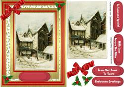 Lovely Christmas Vintage Snow Scene 