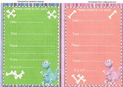 Dino's Party Invites