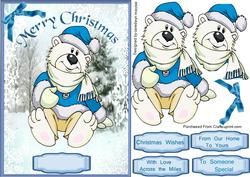 Lovely Christmas Polar Bear / Blue